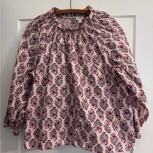 J. Crew Pink Floral Blouse